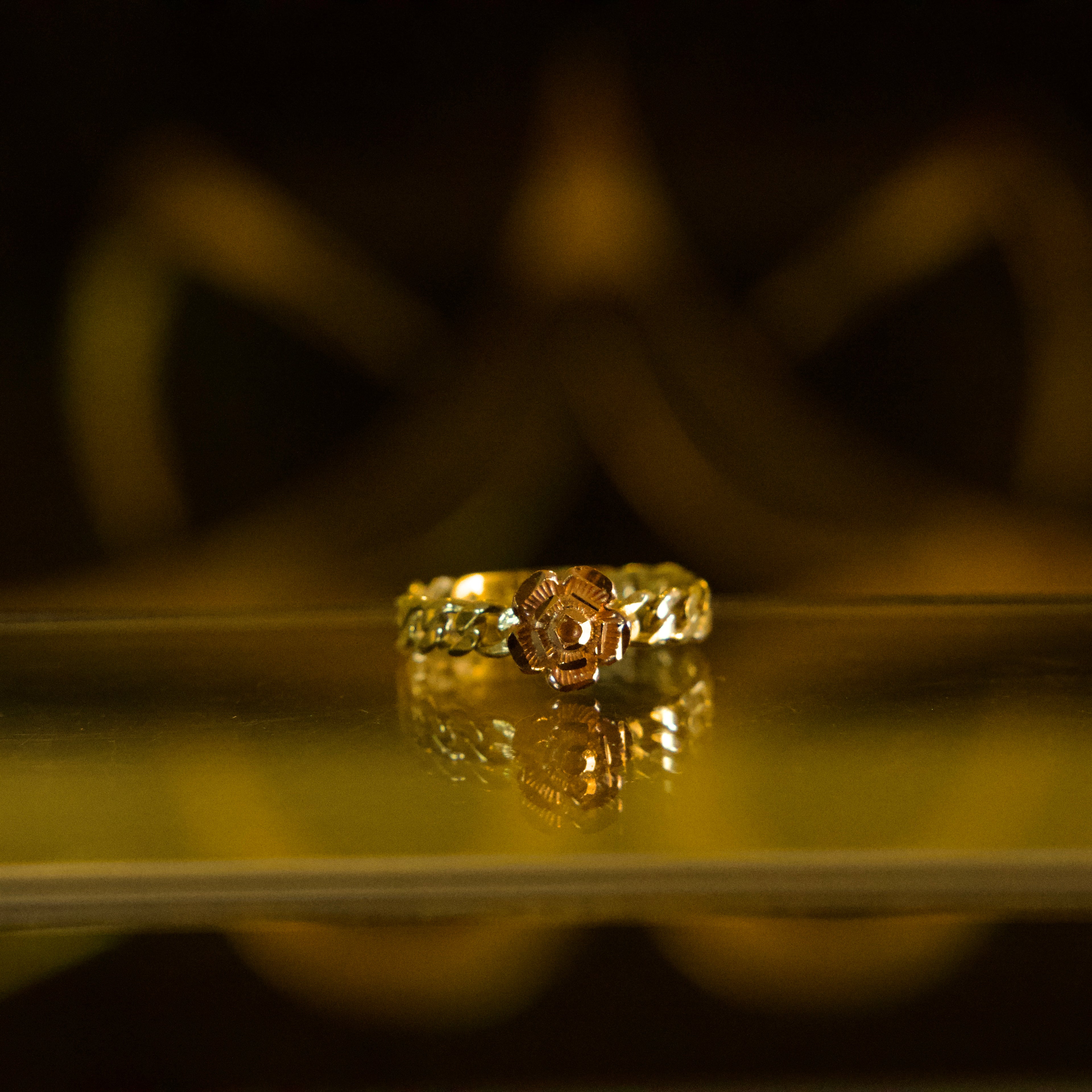 Anillo de Rosa Dos Oros 10K