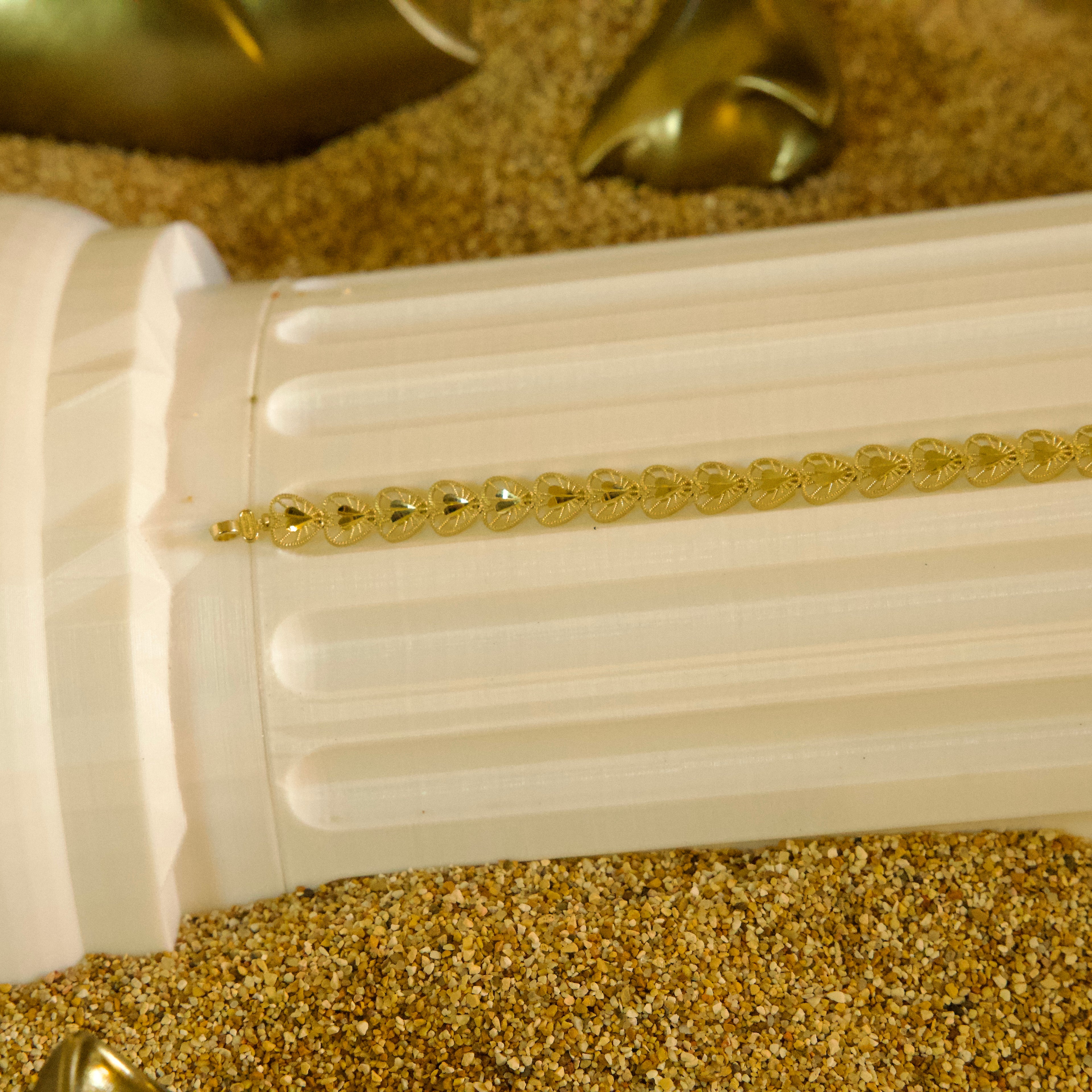 Pulsera de corazones 10K