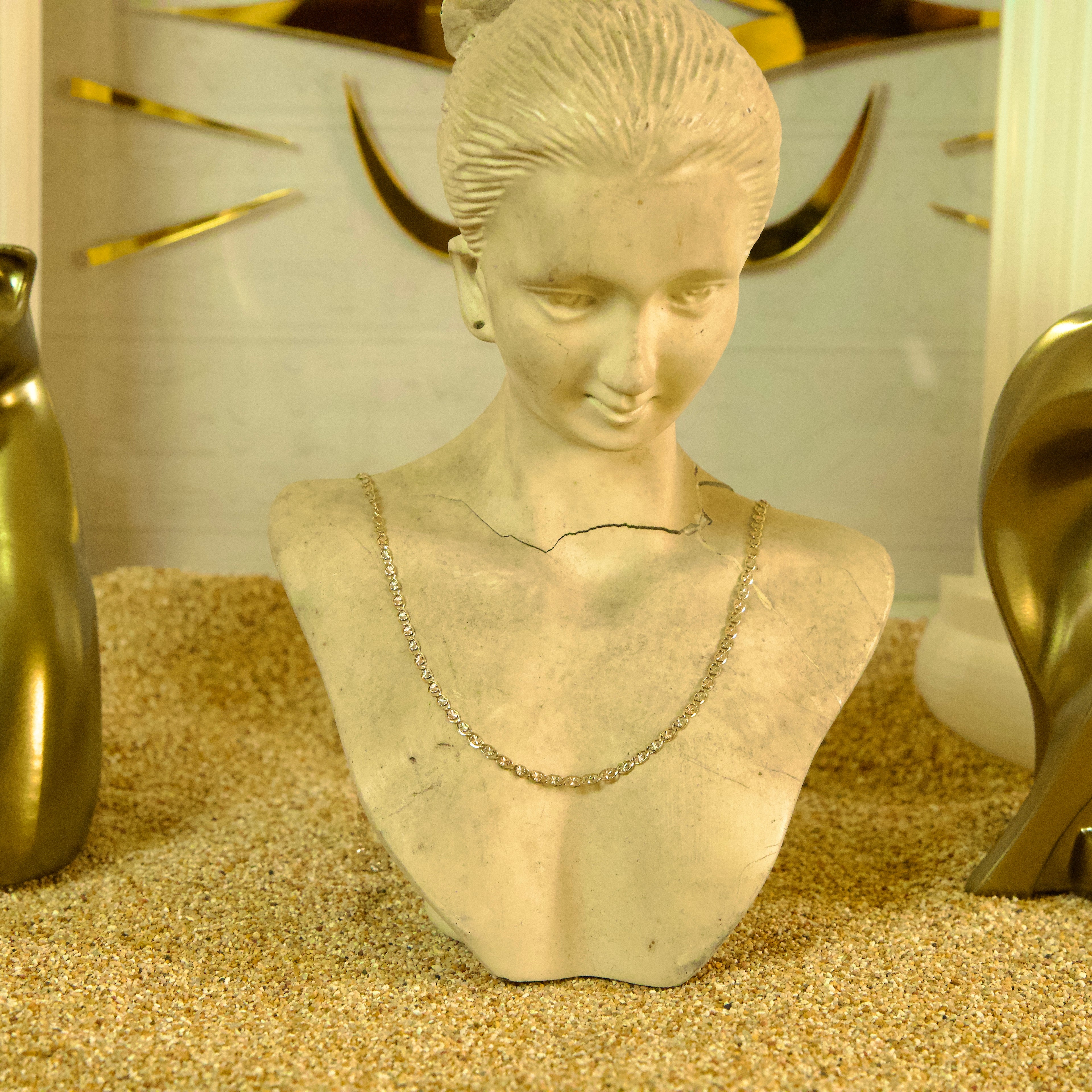 Cadena Corazón de Valentino Tres oros 10K