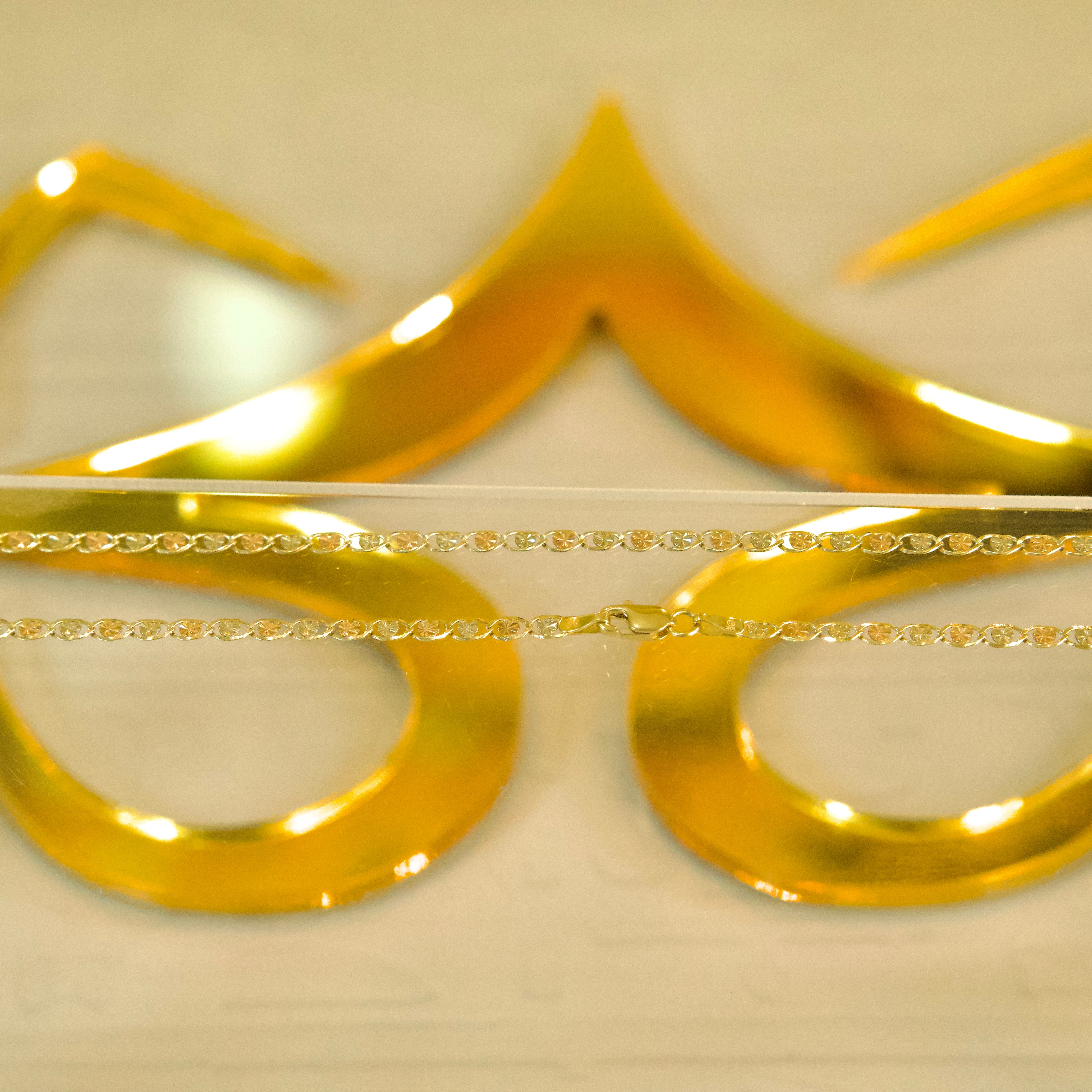 Cadena Corazón de Valentino Tres oros 10K