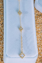 Pulso Van Cleef pequeño blanco 10K