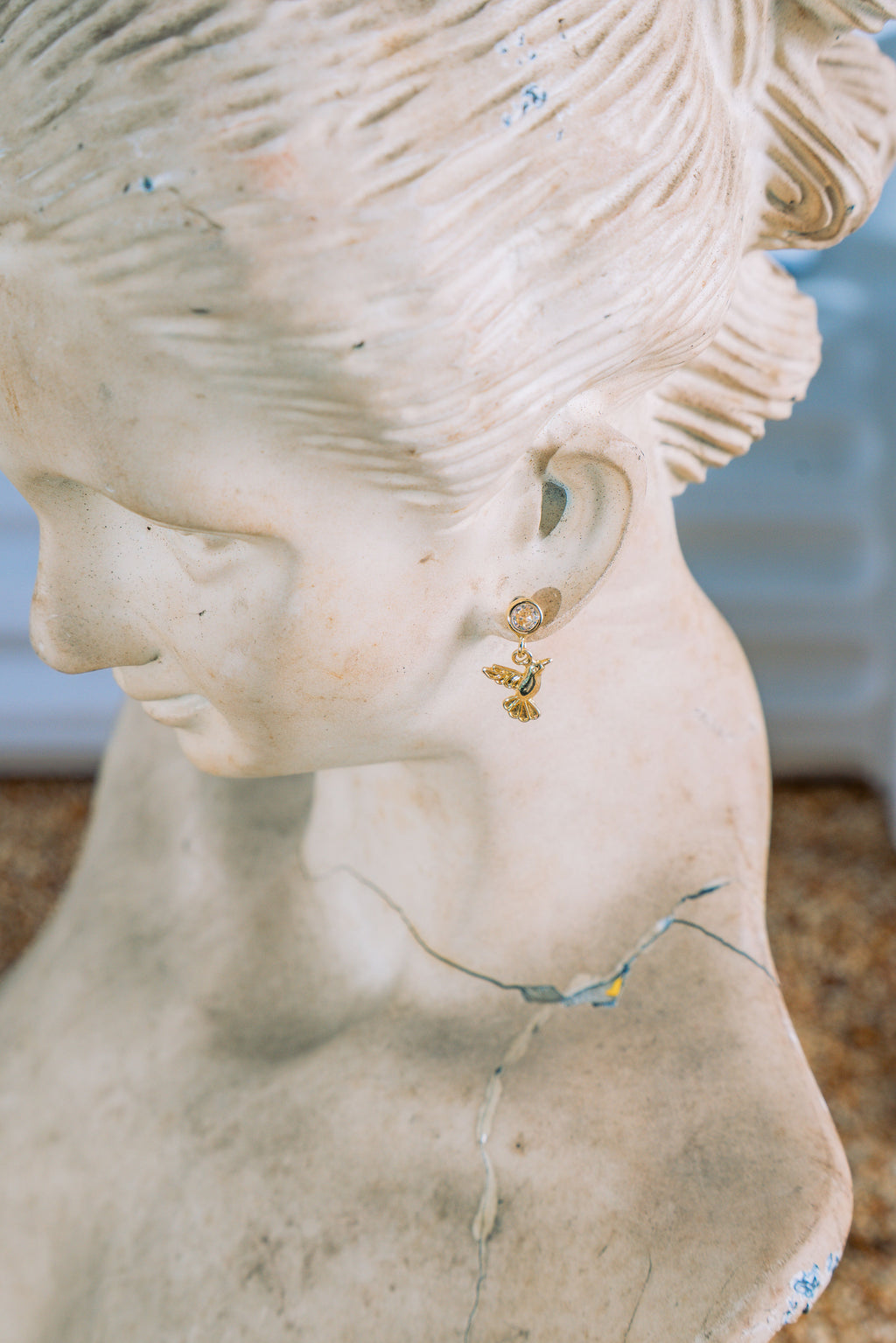 Aretes de colibrí 10K