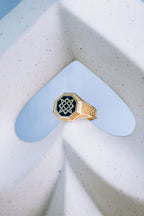 Anillo caballero estrella de lada 10K