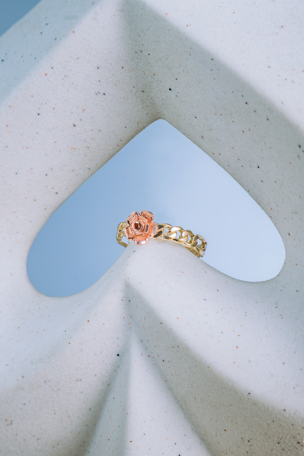 Anillo de Rosa Dos Oros 10K