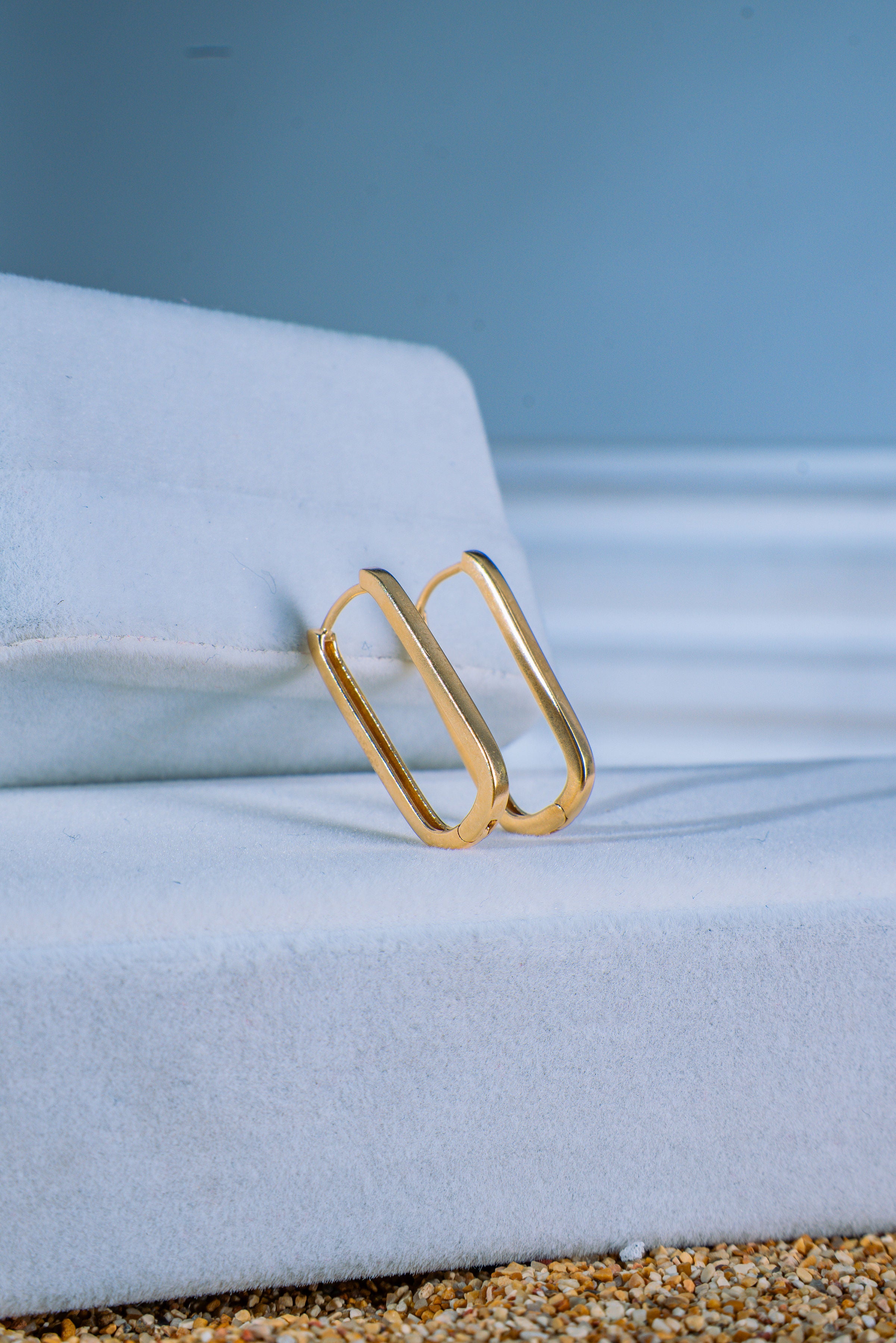 Aretes rectangulares 14K