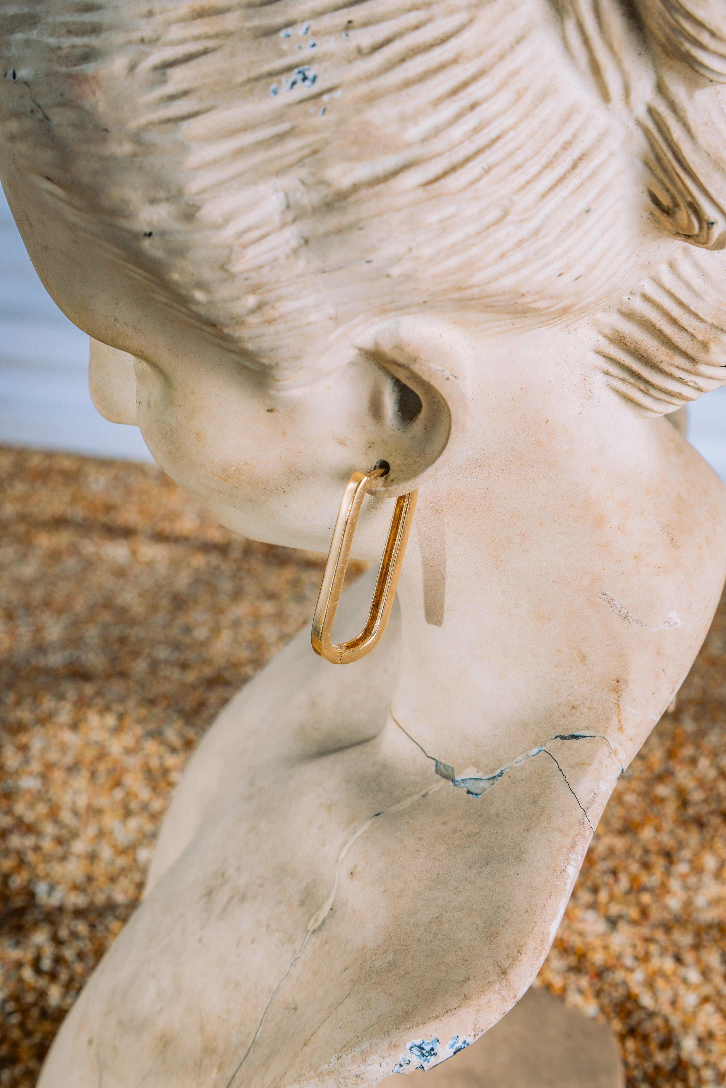Aretes rectangulares 14K