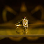 Anillo de Tortuga con Zirconias Blancas 10K