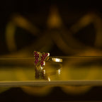 Anillo de Mariposa con Zirconias Fucsia 10K