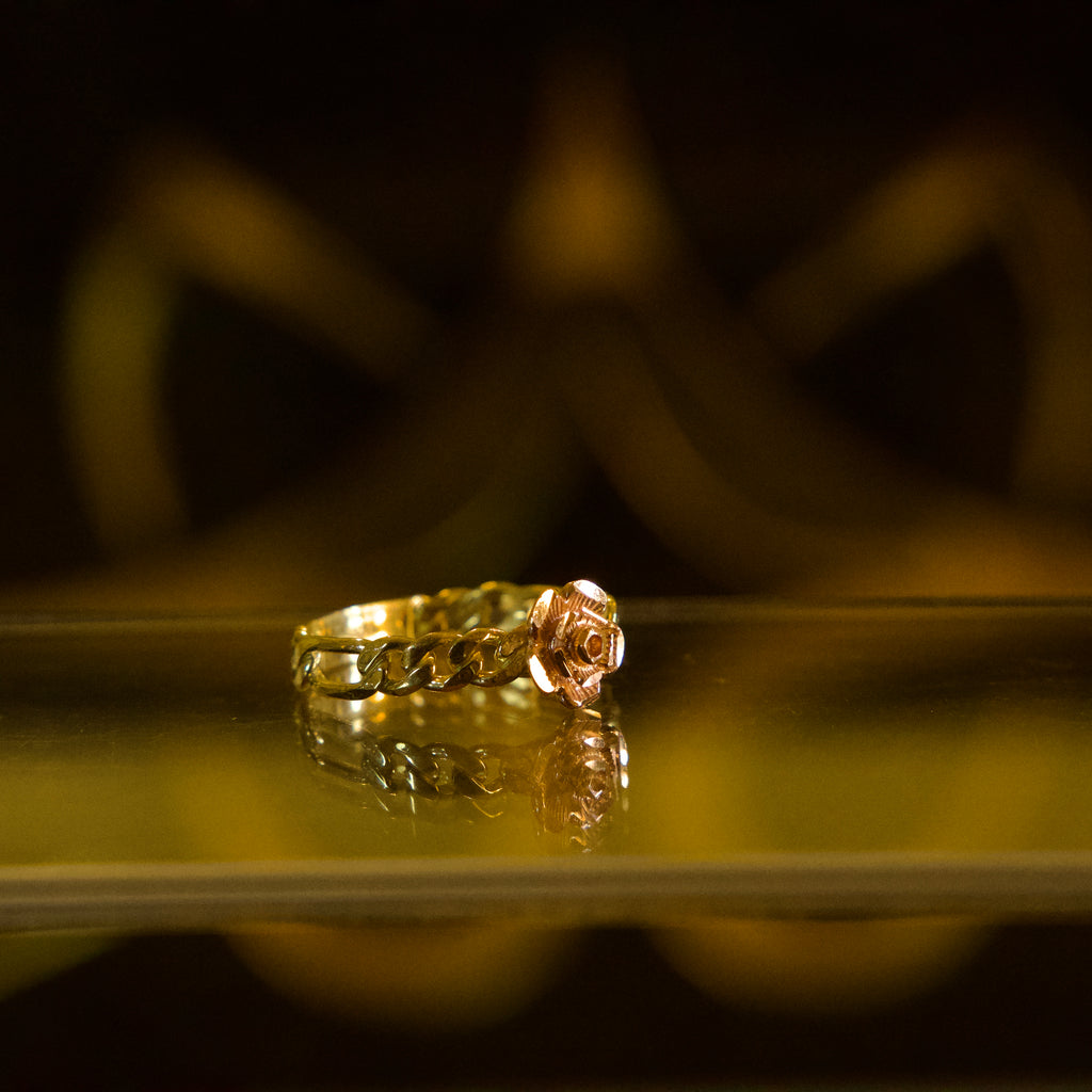 Anillo de Rosa Dos Oros 10K