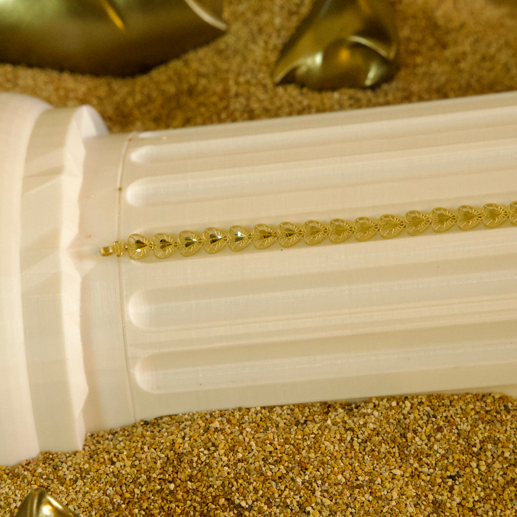 Pulsera de corazones 10K