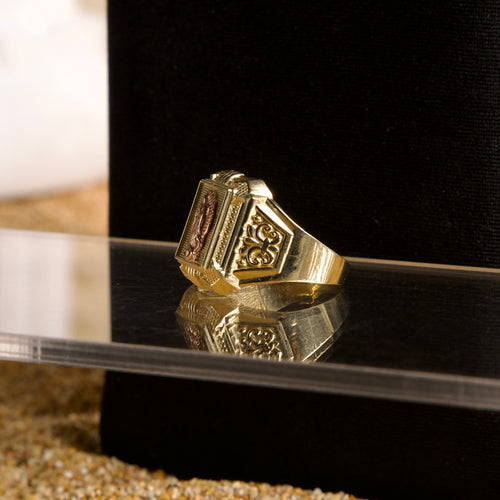 Anillo 2 oros Virgen de Guadalupe 10K