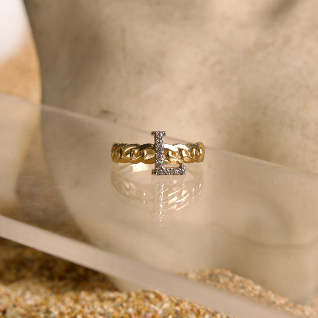 Anillo con la inicial L 10K