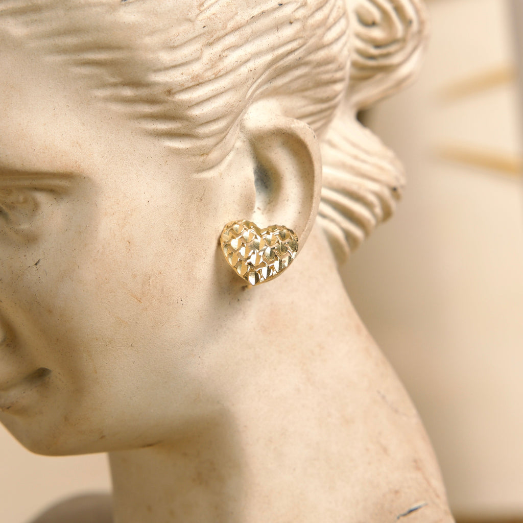 Aretes de Corazón dorados 10K