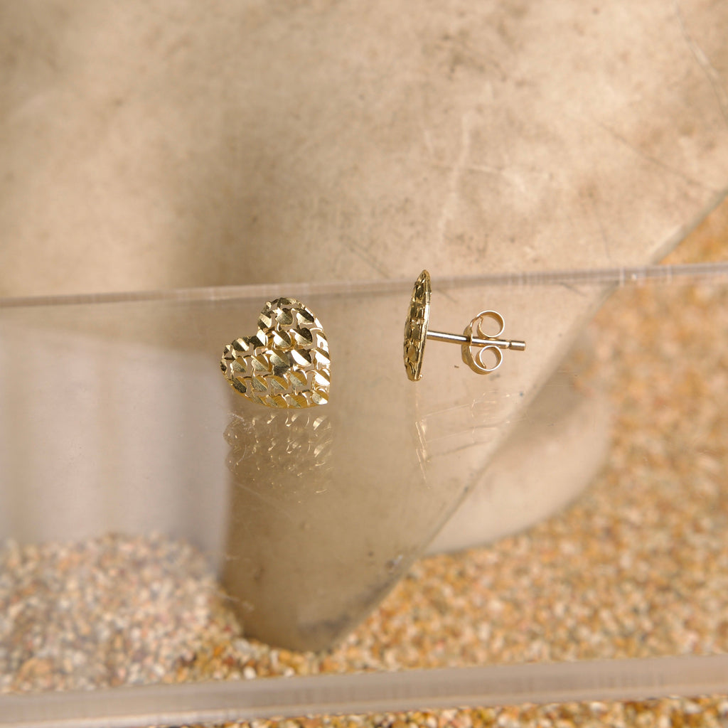 Aretes de Corazón dorados 10K