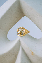 Anillo de herraje con gallo 10K