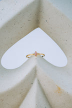 Anillo minimalista piedra rosada 10K