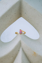 Anillo gota rosada 10K