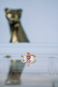 Anillo gota rosada 10K