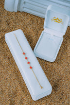 Pulsera 4 treboles rojos 10K