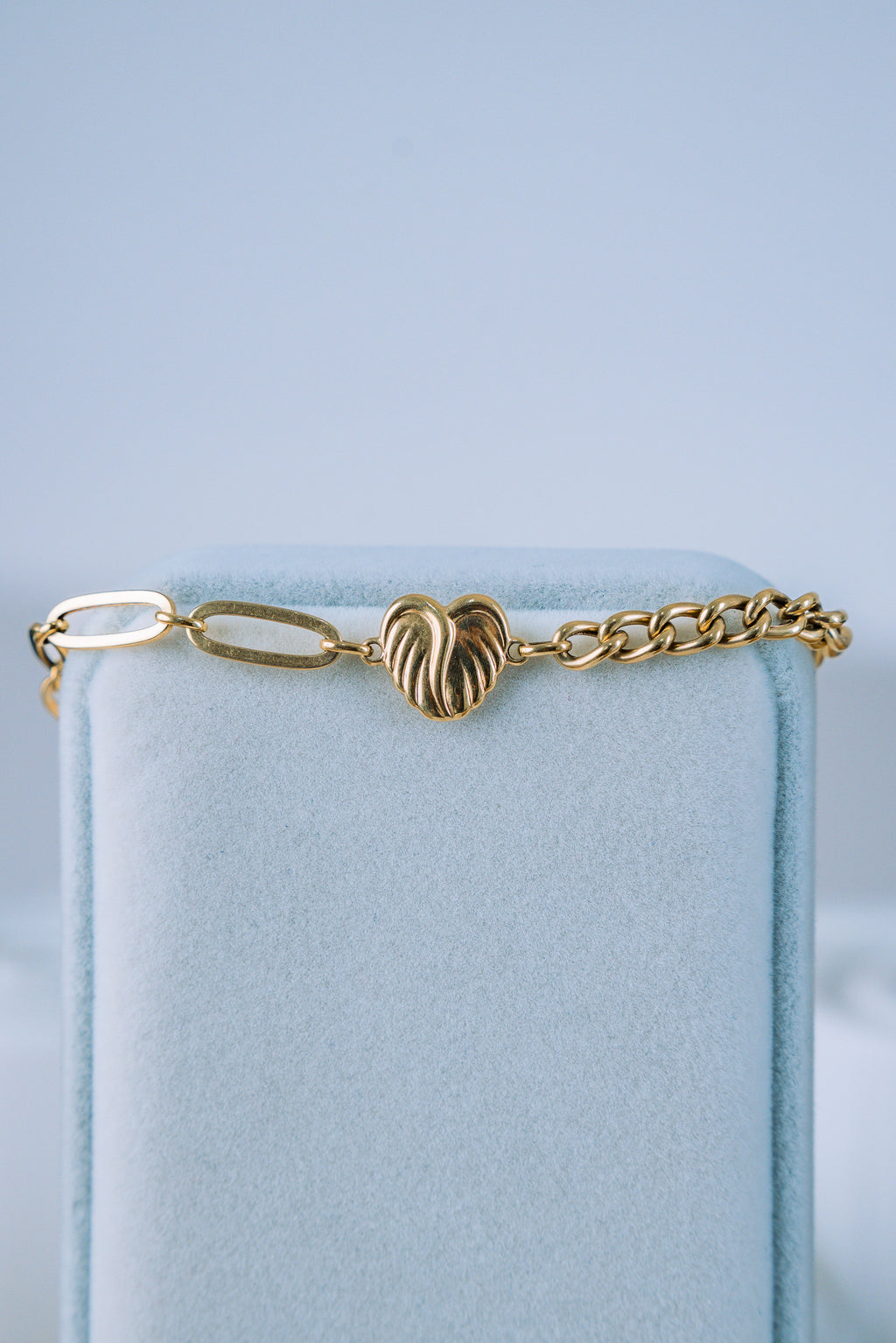 Pulsera vacía con corazón 10K