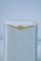 Pulsera cubana con medalla San Benito 10K