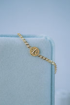 Pulsera cubana con medalla San Benito 10K