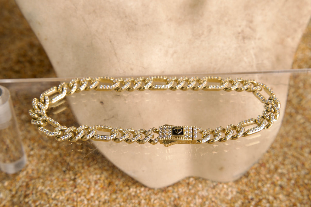 Pulso estilo Cartier con zirconias 10K