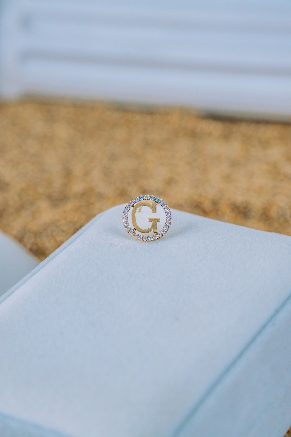 Aretes circulares con inicial G 10K