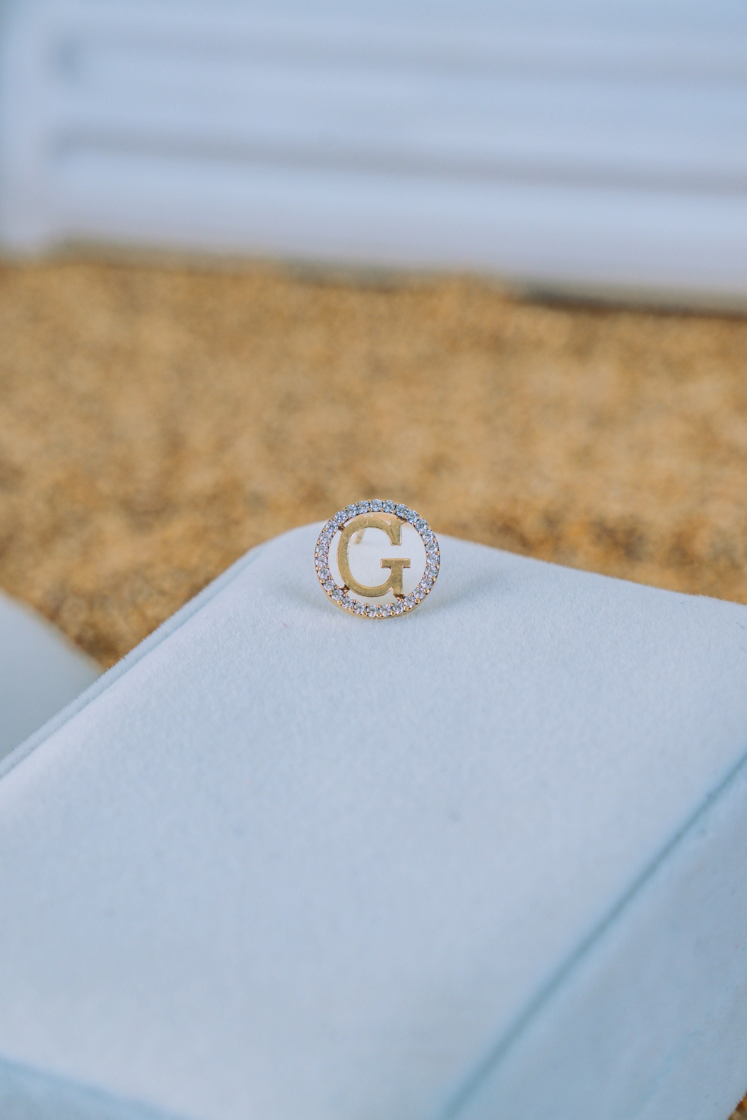Aretes circulares con inicial G 10K