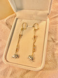 Aretes colgantes con elefante 3 oros 14K