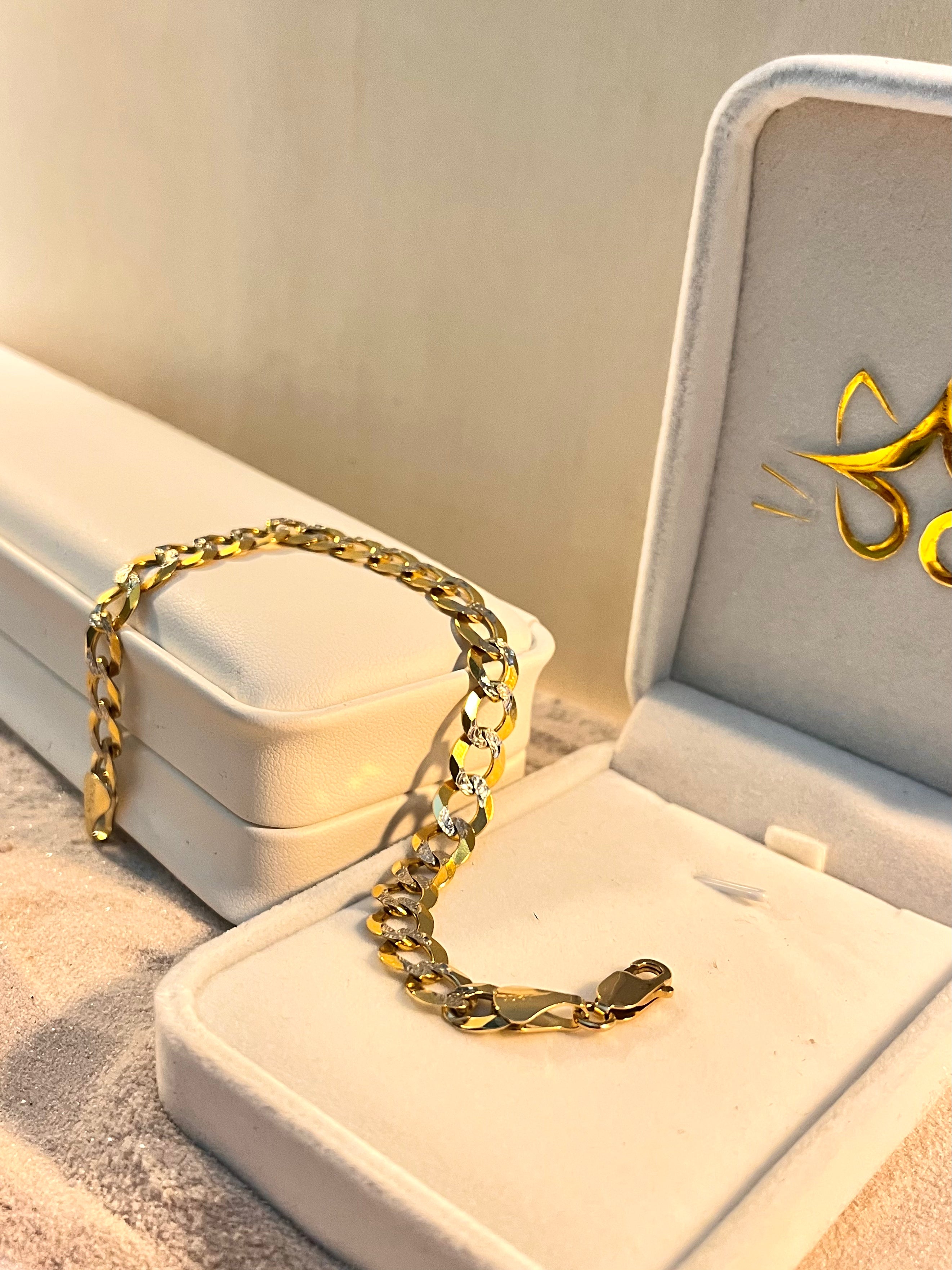 Pulsera Cubana Diamantada 10K