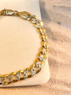 Pulsera Cubana Diamantada 10K
