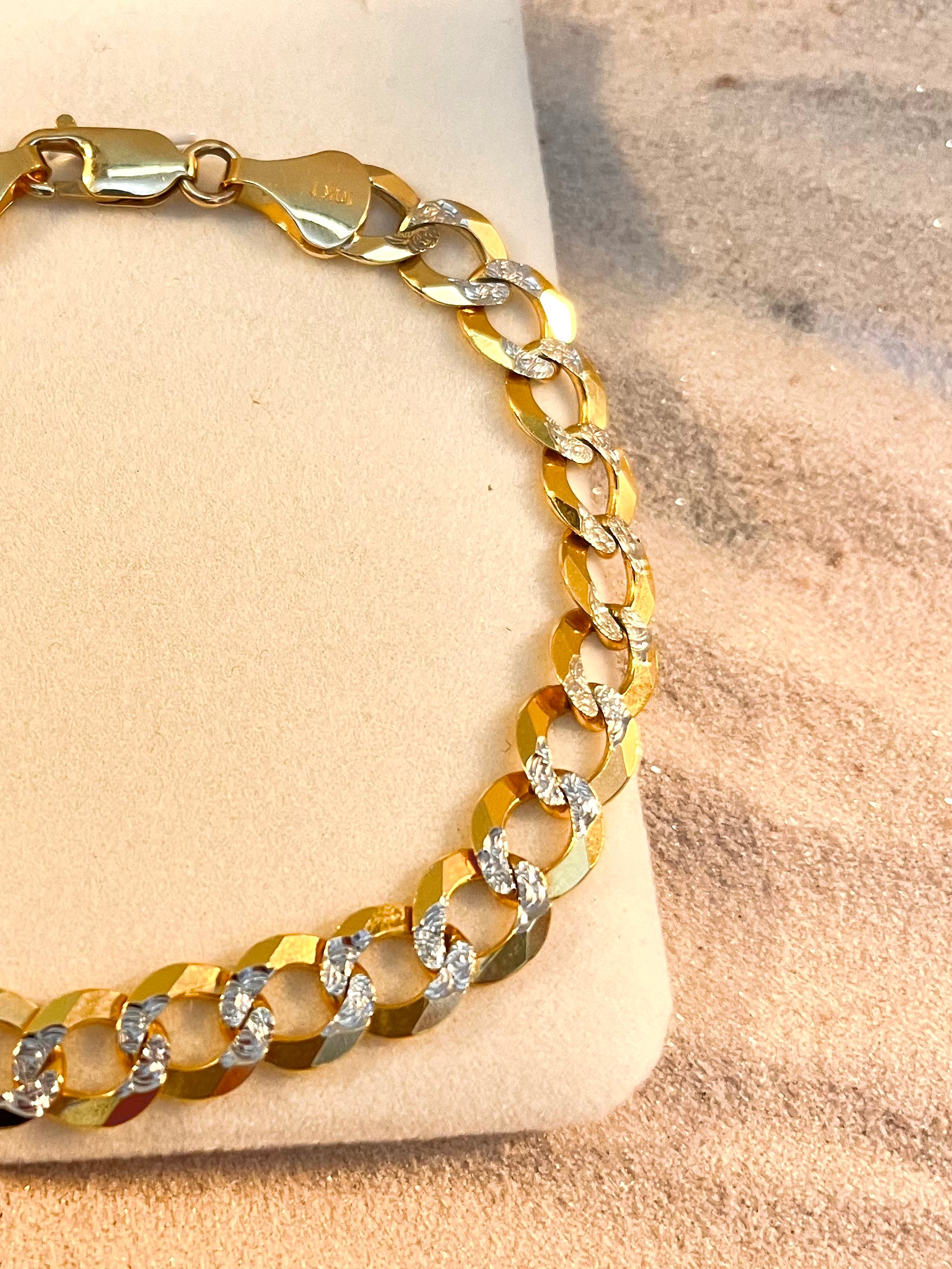 Pulsera Cubana Diamantada 10K
