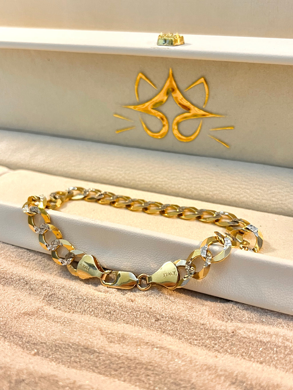 Pulsera Cubana Diamantada 10K