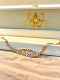 Pulsera 15 años con placa ovalada 3 oros 10K