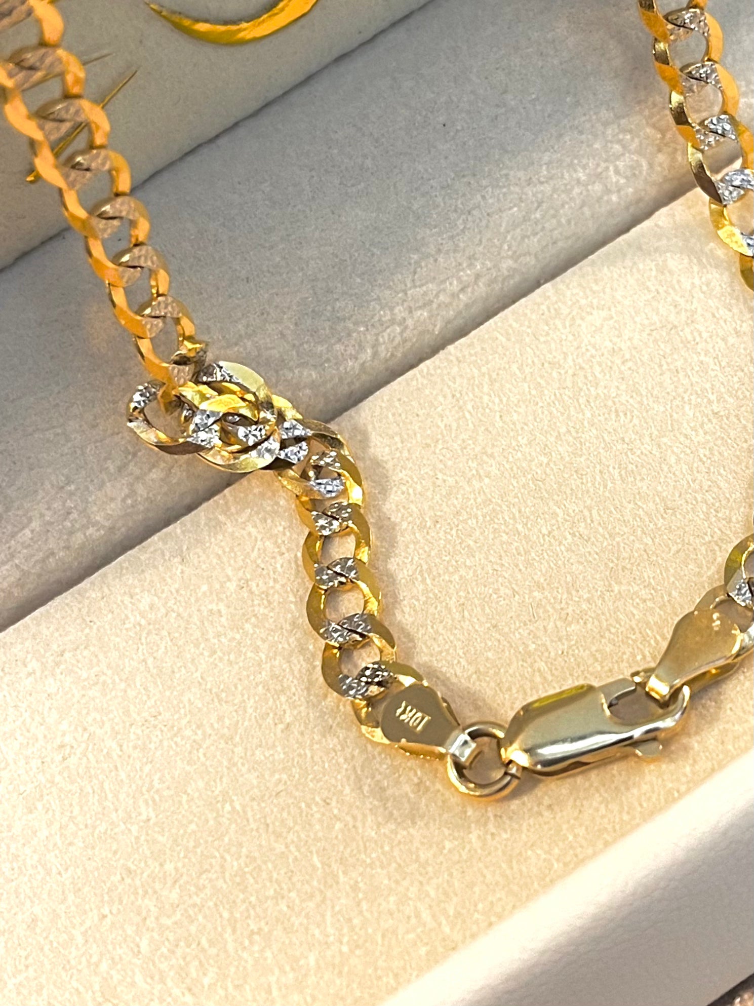 Cadena Cubana Diamantada 10K