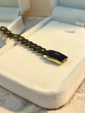 Pulsera Monaco con piedras negras 10K