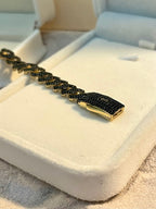 Pulsera Monaco con piedras negras 10K