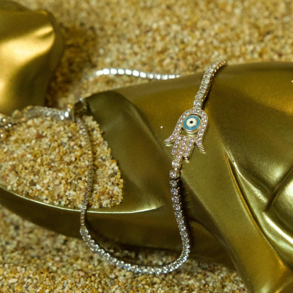 Pulsera de Plata con Mano de Fátima